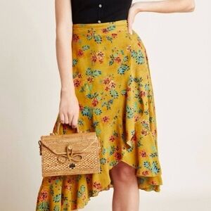 Faithfull The Brand x Anthropologie Tramonti Wrap Skirt Floral Sz 2 Prairie XS